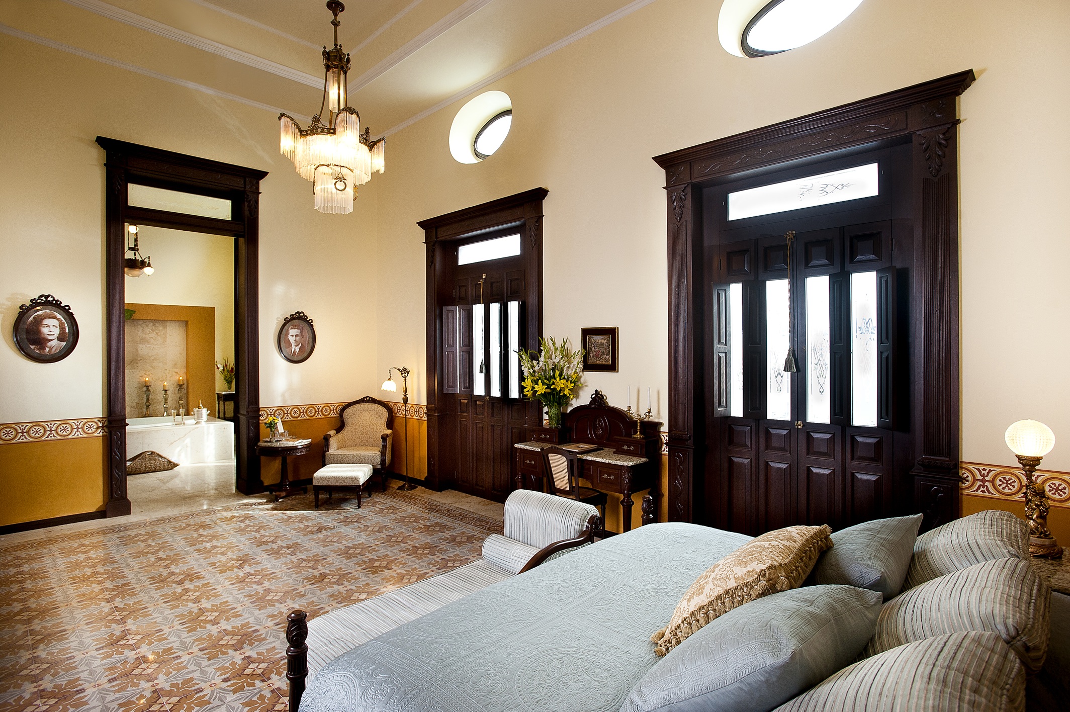 Image of San Ildefonso Bedroom Casa Azul Monumento Historico Merida Mexico